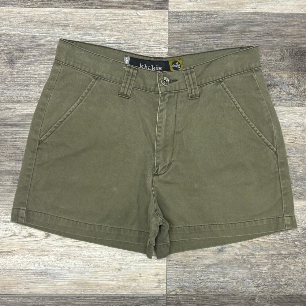 Vintage 90s Y2K Levi's Silver Tab Olive Green Women's 9 High Waist Khaki‎ Shorts